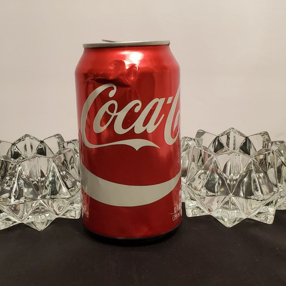 Vintage Candleholders Indiana Glass Starbursts Pattern - Picture 2 of 3